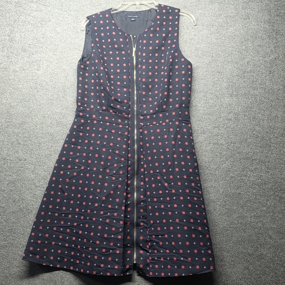 Tommy Hilfiger Women's Navy Floral Print Sleeveless A-Line Dress Size 12